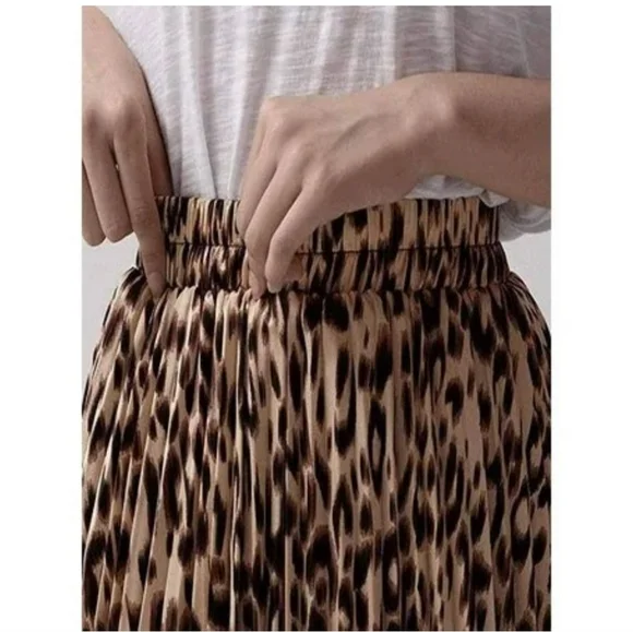 Bold Leopard Print A Line Maxi Skirt With Elastic Waistbrand Size Medium - Picture 3 of 4